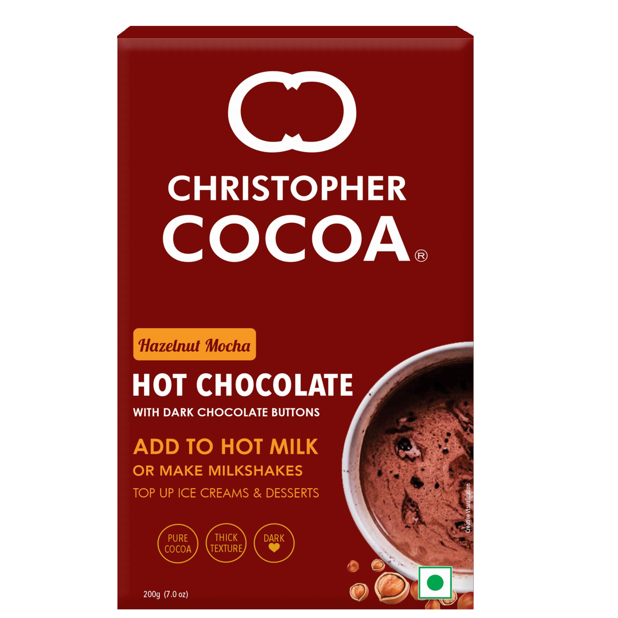 Christopher Cocoa Hazelnut Mocha Hot Drinking Chocolate Powder